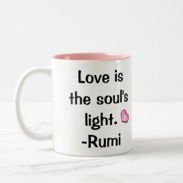 Citações: O amor Está-Rumi caneca