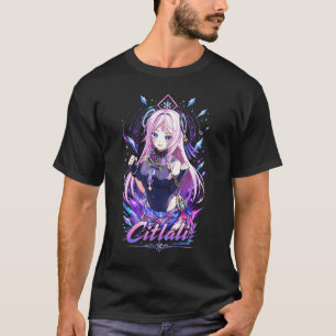 Citlali Genshin Arte 23 Camiseta Preta Básica