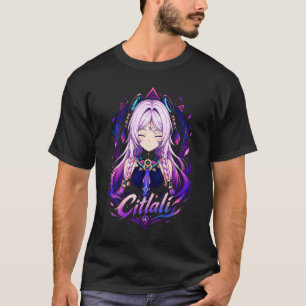 Citlali Genshin Arte 42 Camiseta Preta Básica