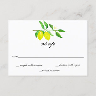 Citrino/limão da aguarela que Wedding RSVP