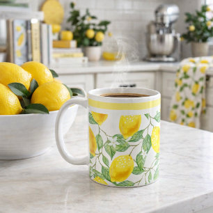 Citrinos Limões e Folhas Caneca de Café
