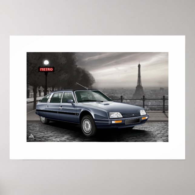 Citroen CX Prestige Turbo 2 - Ilustração do Poster (Frente)