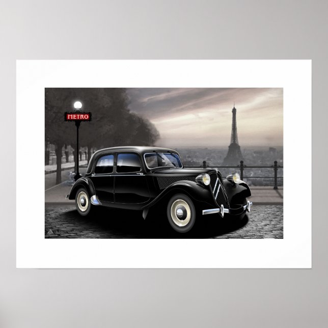 Citroen Traction Avant Poster Illustration (Frente)