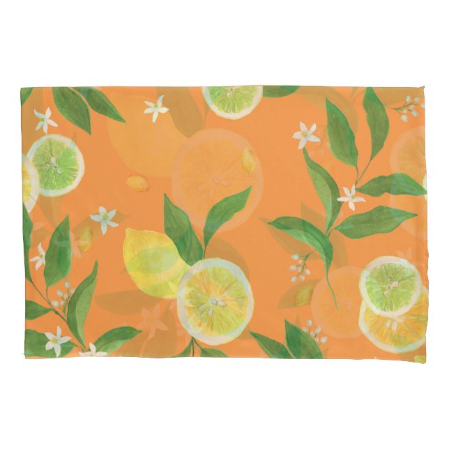 Citrus Bloom Watercolor Tecido (Frente)