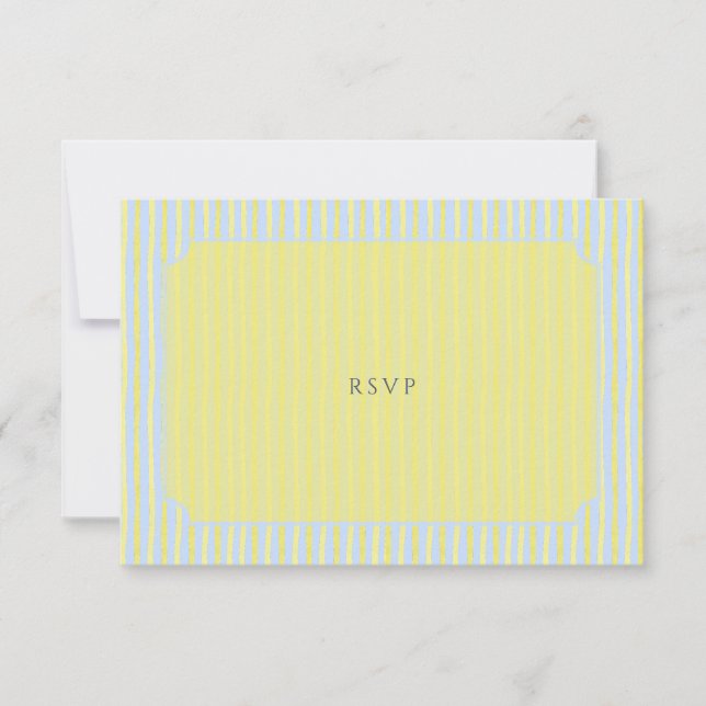 Citrus Blue Pastel Watercolor Wedding RSVP Card (Frente)