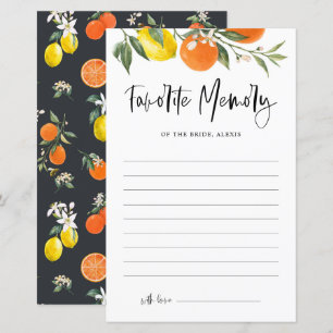 Citrus Botanical Favorite Memory of the Bride Card