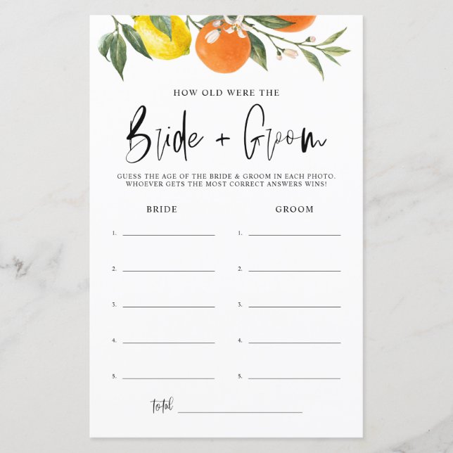 Citrus Botanical Quão Velha Era A Noiva E O Alcanc (Frente)