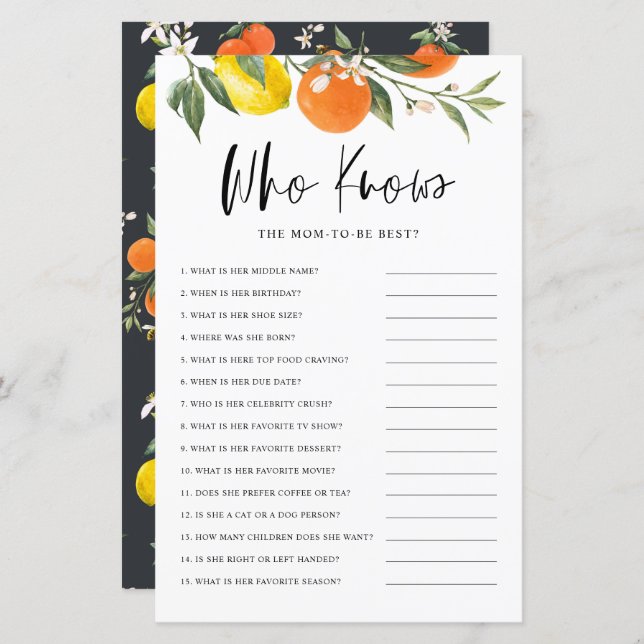 Citrus Botanical que conhece o melhor jogo da mãe (Frente/Verso)