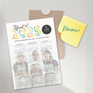 Citrus Cheers To 2025 Calendar Magnetic Cartão com
