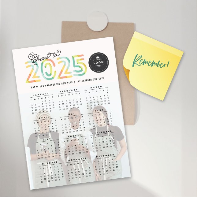 Citrus Cheers To 2025 Calendar Magnetic Cartão com (Citrus Cheers To 2025 Calendar Magnetic Photo Card @ fat_fa_tin)