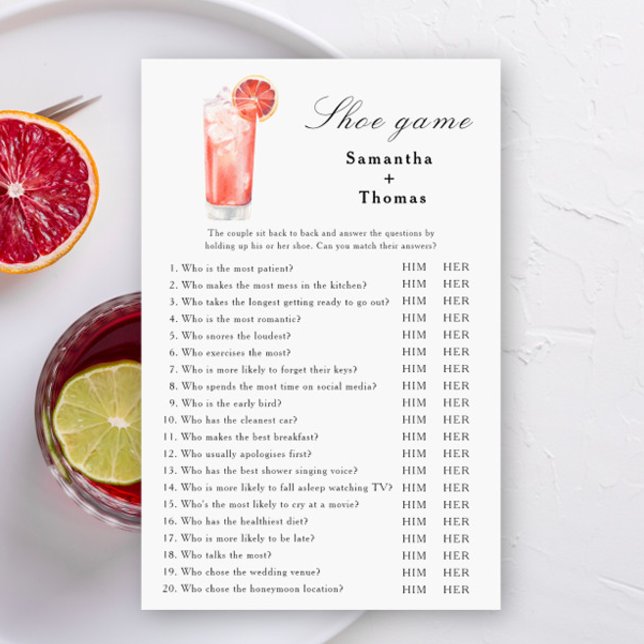 Citrus Cocktail Bridal shower Shoe game (Criador carregado)