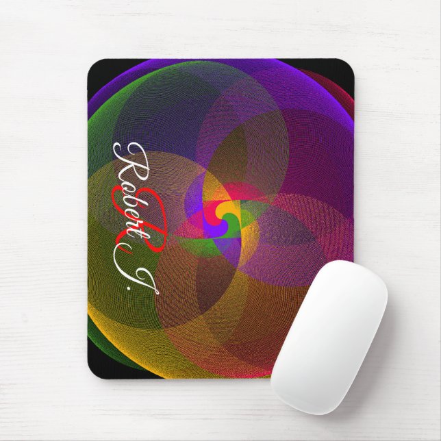 Citrus Color Blend Geometric Mouse Pad (Com mouse)