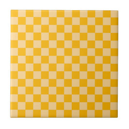 Citrus cream checkered board pattern