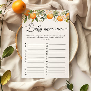 Citrus cutie baby name game chá de fraldas