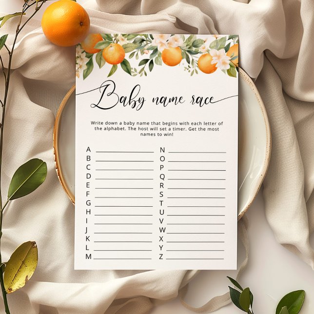 Citrus cutie baby name game chá de fraldas (Criador carregado)
