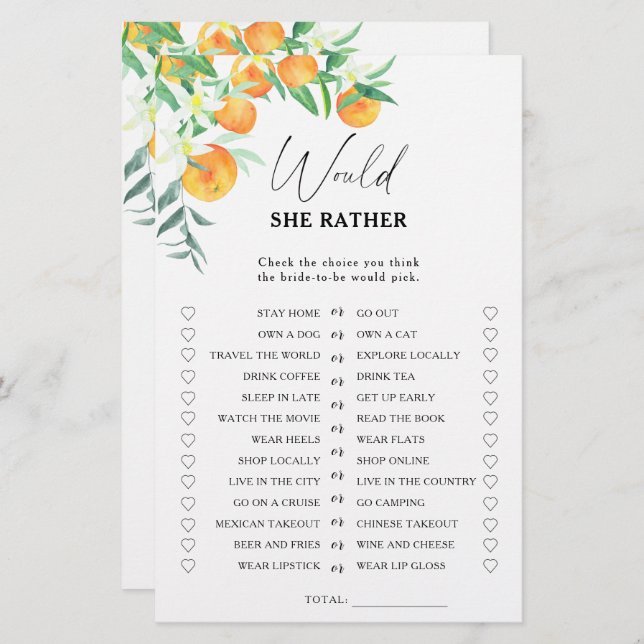 Citrus - Ela poderia preferencialmente jogo de chá (Frente/Verso)