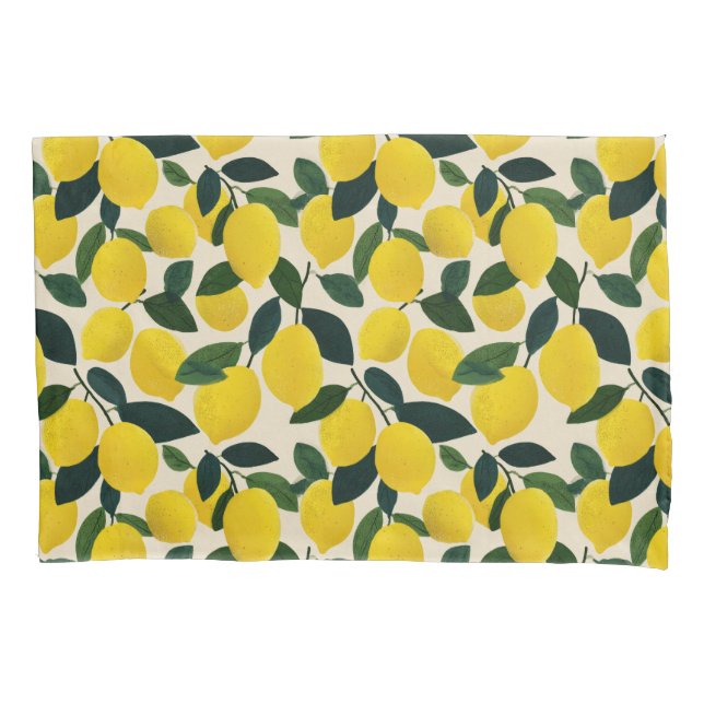 Citrus Fruit Yellow Lemons Pattern Mediterranean  (Frente)
