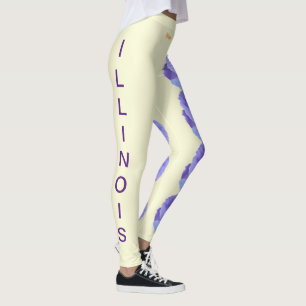 Citrus Illinois State Flower Blue Violet Leggings