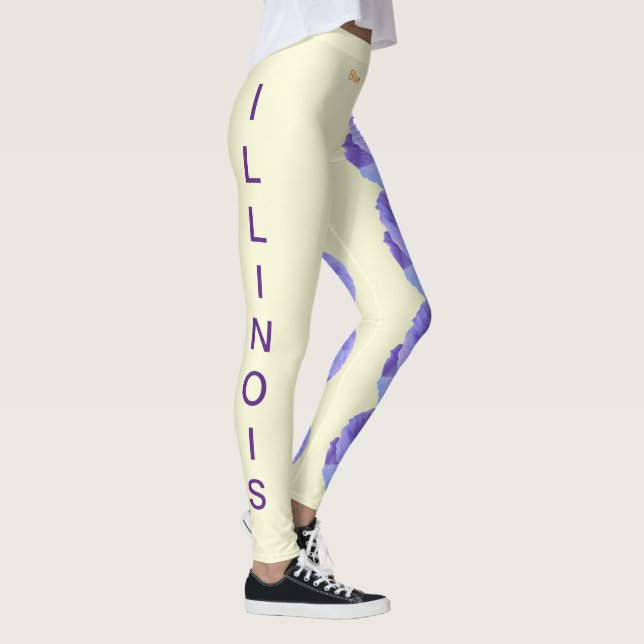 Citrus Illinois State Flower Blue Violet Leggings (Direita)