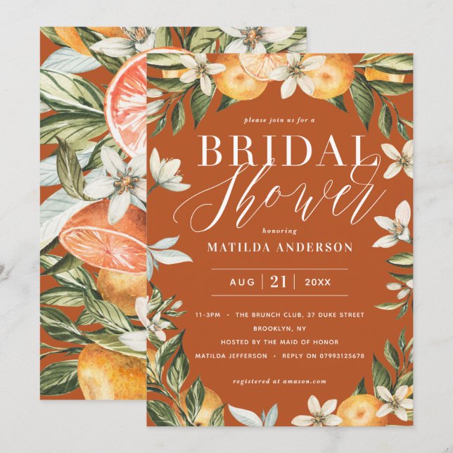 Citrus, laranja + chá de panela florescente (Frente/Verso)