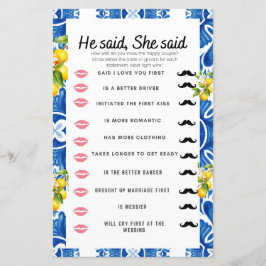 Citrus Lemon Blue Azulejo Game