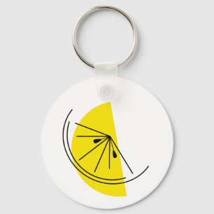 Citrus Lemon Text chaveiro de alumínio redondo