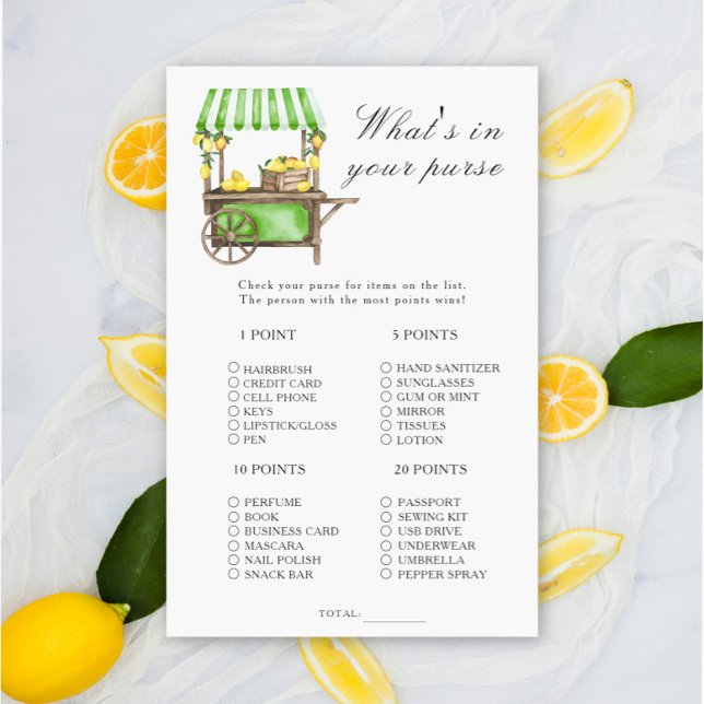 Citrus lemon - What's in your purse game (Criador carregado)