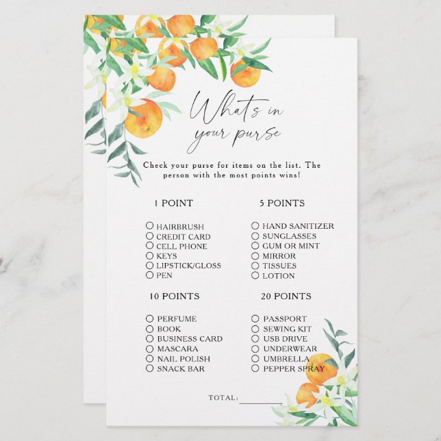 Citrus - O que há no seu jogo de bolsa (Frente/Verso)