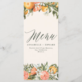 Citrus orange botânica moderna menu rústico