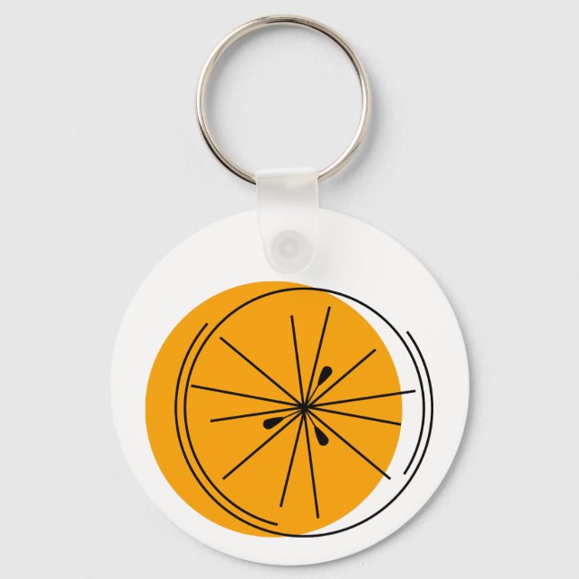 Citrus Orange Monograma chaveiro de alumínio redon (Frente)