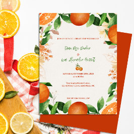 Citrus Orange Rustic Casamento outono Convite