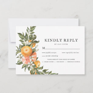 Citrus Orchard Boho Greenery RSVP c/Meal