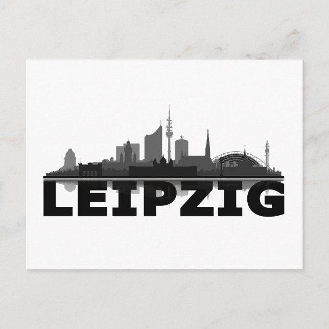 City de Leipzig Skyline - cartão postal (Frente)