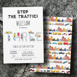 City Transportation Vehicles Truck Third Birthday