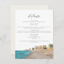 CITY Watercolor Beach Skyline Cartão Detalhado da 