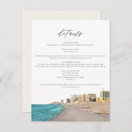 CITY Watercolor Beach Skyline Cartão Detalhado da