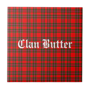 Clã Butter Tartan e texto personalizado