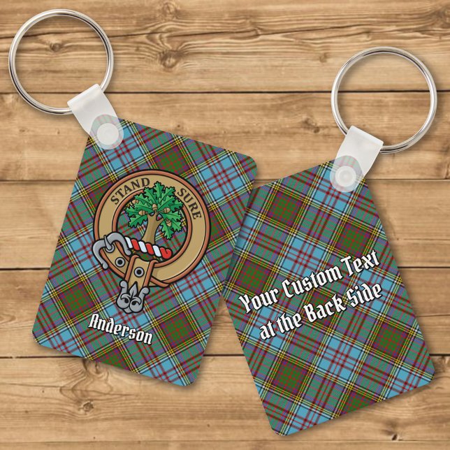 Clan Anderson Crest sobre Tartan Chaveiro (Criador carregado)