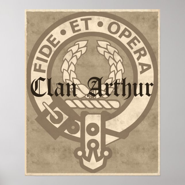 Clan Arthur Crest Crachá Sepia Poster (Frente)