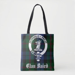 Clan Baird Tartan Crest Tote Bag