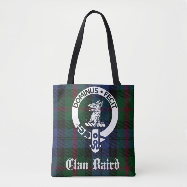 Clan Baird Tartan Crest Tote Bag (Frente)