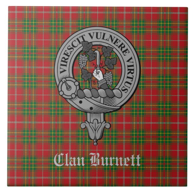 Clan Burnett Crest Crachá & Tartan (Frente)