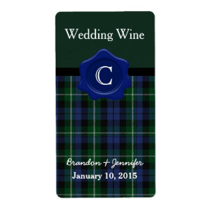 Clan Campbell Xadrez Casamento Mini Etiquetas de V