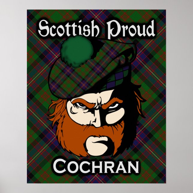 Clan Cochran Scottish Tartan Poster (Frente)