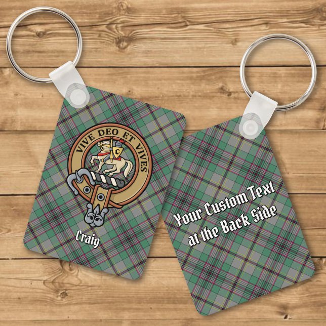 Clan Craig Crest sobre Tartan Chaveiro (Criador carregado)