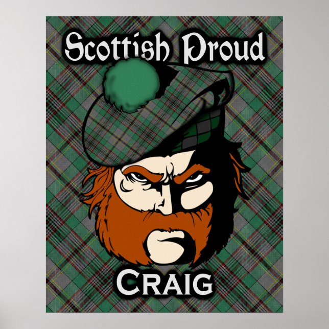 Clan Craig Scottish Tartan Poster (Frente)