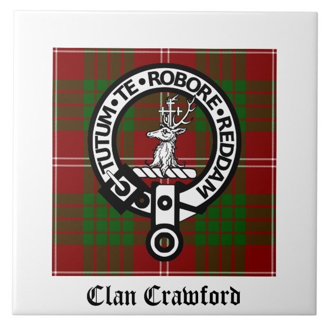 Clan Crawford Crest Tartan (Frente)