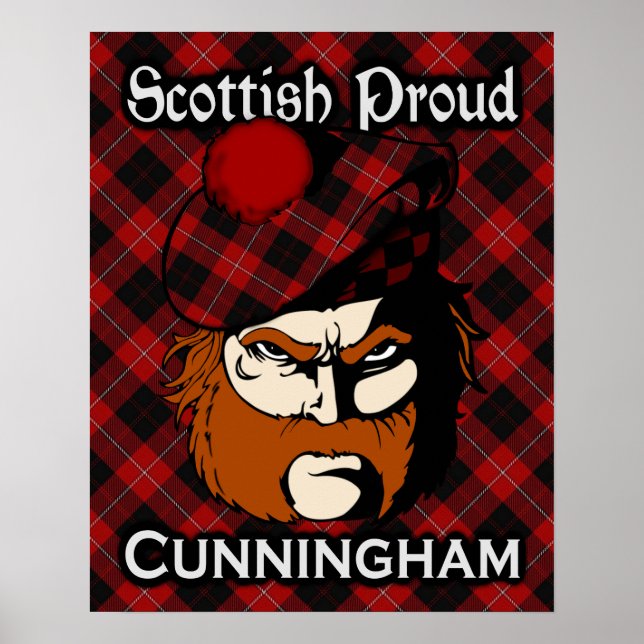 Clan Cunningham Scottish Tartan Poster (Frente)