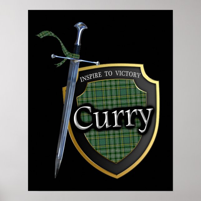 Clan Currie Curry Scottish Tartan Poster (Frente)