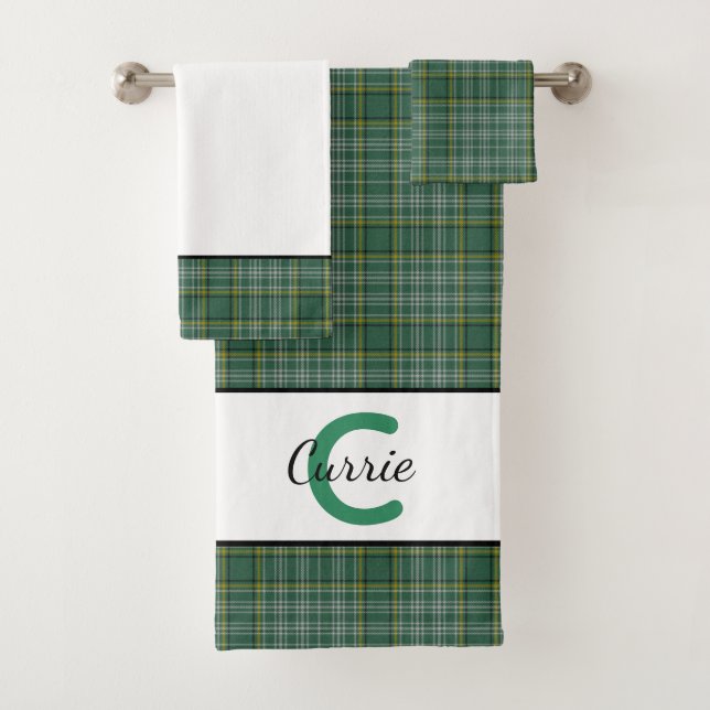Clan CurrieTartan Monogrammed Bath Toalha (Insitu)